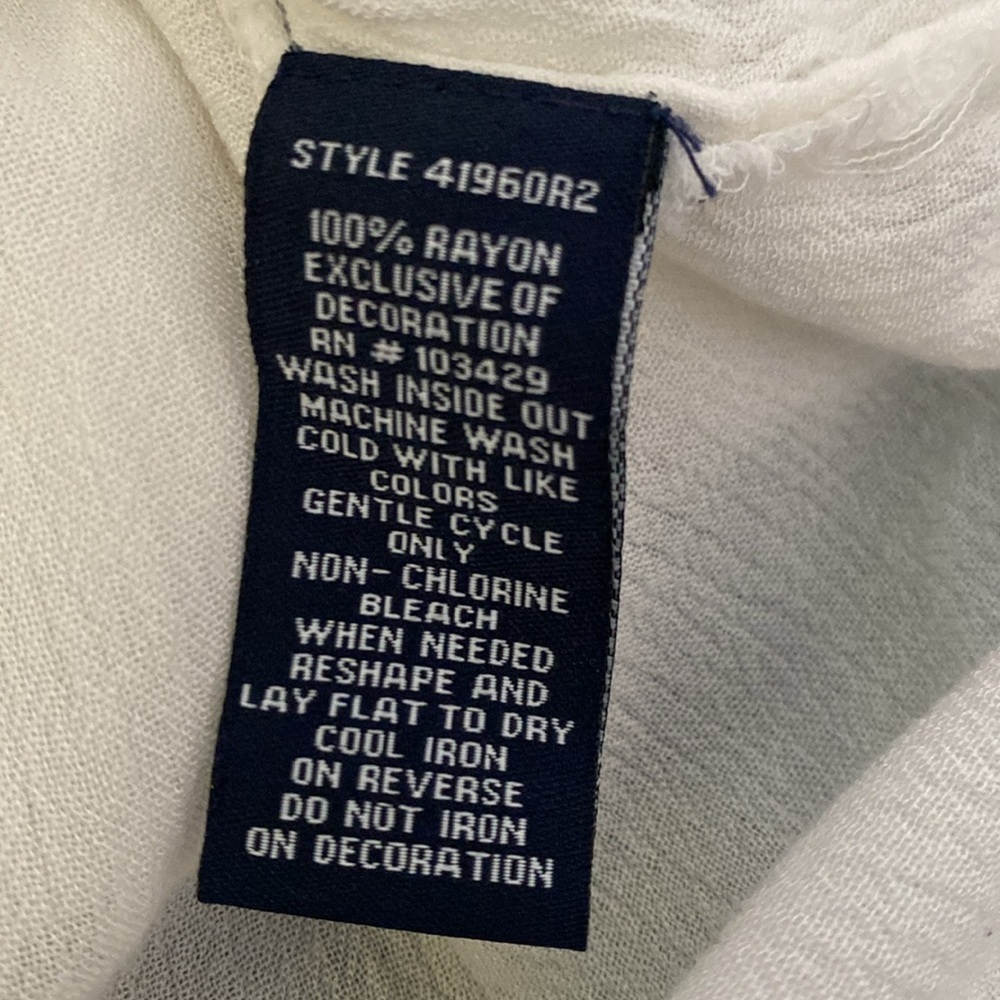 Terre Bleue Boho Embroidered Off the Shoulder Blouse women’s Size Large - Picture 6 of 6